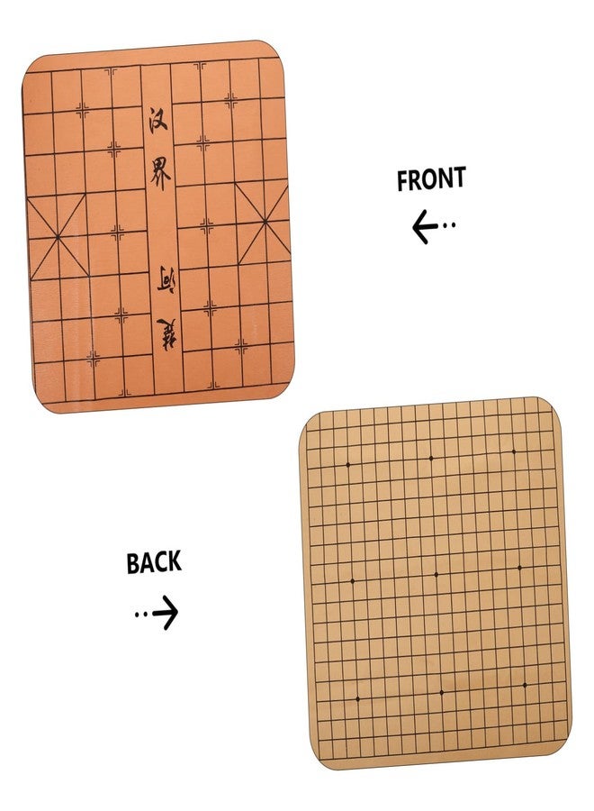 VICASKY Foldable Chinese Chess Checkerboard PU Leather Board Xiangqi Mat Portable Chinese Chess Game for 2 Players for Teens Adults Family Light Brown - Image 3
